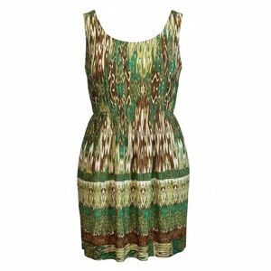 Dressbarn  Green and Brown Sleeveless Dress